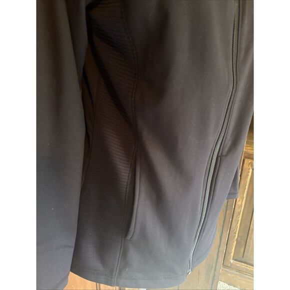 Womens Cali Active Size Navy Long M Sleeves Full Zip Form Fitting Track Jacket - Picture 3 of 6